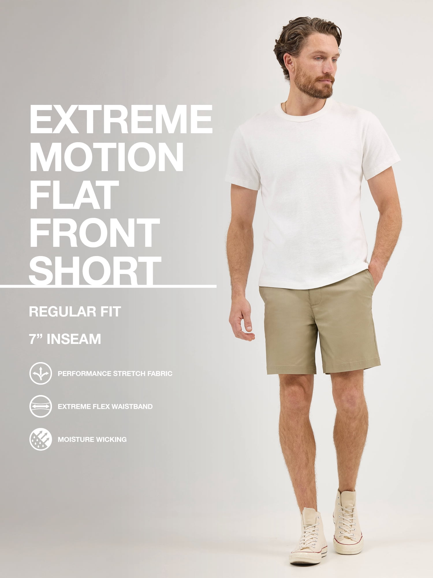 Lee Men's Extreme Motion Flat Front 7" Short (29-42)