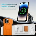 thumbnail image 3 of Case for iPhone 14 Pro 6.1" with Invisible Fold Holder Stand, MagSafe Magnetic Wireless Charging,Sliding camera casing,Shockproof Dropproof Tough Rugged Protective Case Cover,Orange,For iPhone 14 Pro, 3 of 10