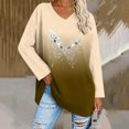thumbnail image 5 of SETOOFF Plus Size Women Gradient Butterfly Print V‑Neck Long Sleeve Tunic Top, Drop‑Shoulder Loose‑Fit Casual Pullover Shirt, 5 of 6