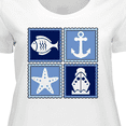 thumbnail image 4 of Inktastic Maritime Ship Fish Anchor Starfish Stamp Women's Plus Size T-Shirt, 4 of 5