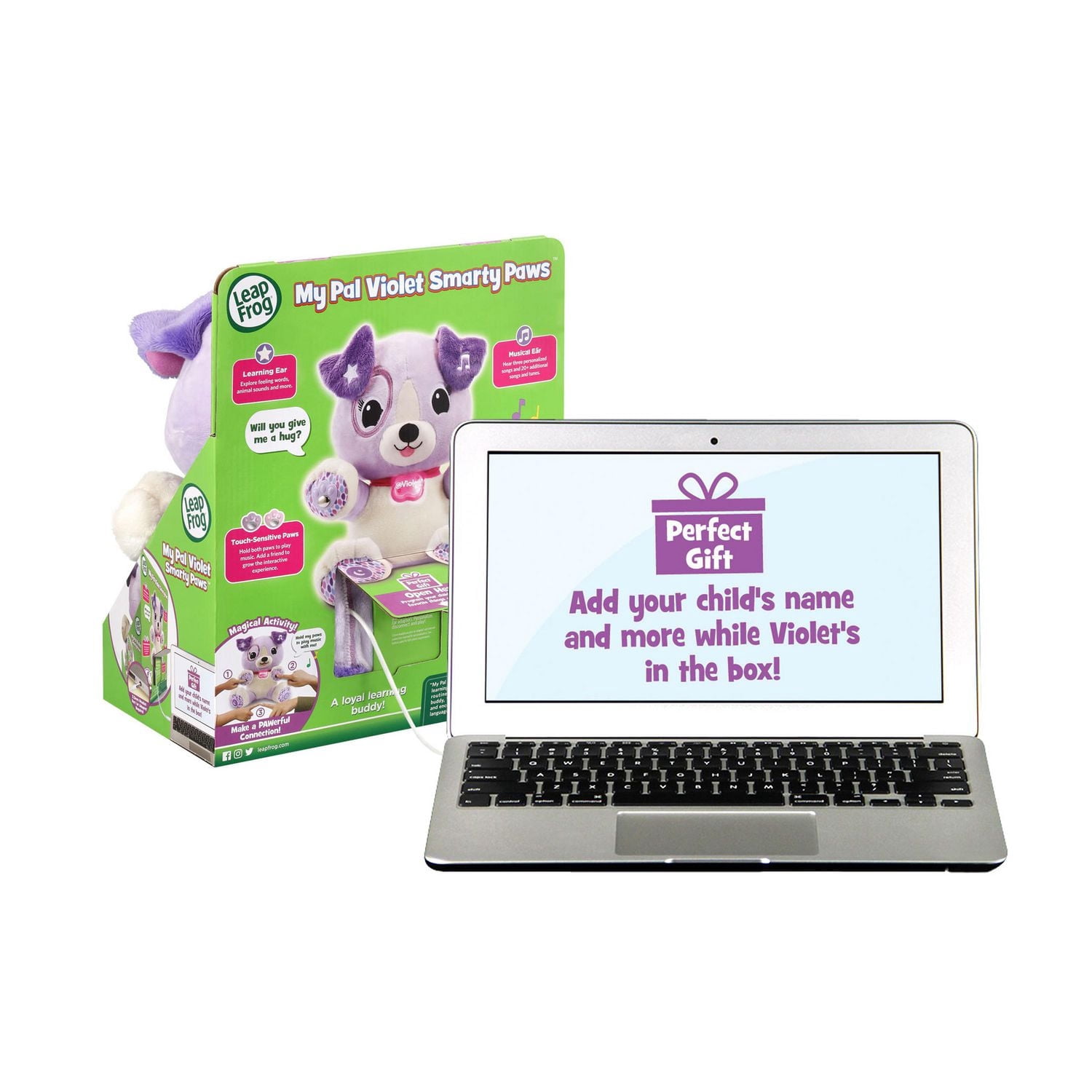 LeapFrog Violet, mon amie pattes magiques - Chiot en peluche personnalisé - Version anglaise