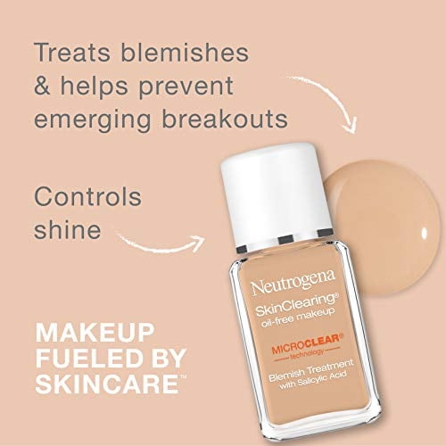 Neutrogena SkinClearing Base líquida para combatir el acné y las imperfecciones sin aceite con ácido salicílico Medicina para el acné