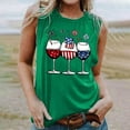 thumbnail image 4 of Graphic Tank Tops, Summer 2024 Sleeveless 4th of July Shirts Women Crew Neck Casual Flag Sunflower Print Tanks (L, Green 10), 4 of 4
