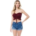 thumbnail image 3 of Made by Olivia Women's Sexy Frill Knot Front Knit Strapless / Strap Tube Crop Top, 3 of 5