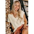thumbnail image 6 of Lightweight Beige V Neck Sweater with Notched Design for Daily Wear | [ZhiHiMeRi] | (US 8-10)M, 6 of 12