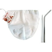 Nut Milk Bag + Stainless Steel Drinking Straw By Karma Kitchen XL Large Fine Nylon Mesh Strainer Mylk Juice Sprouting