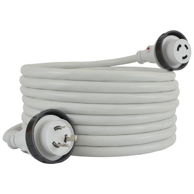 Conntek 17101-025RE Marine Shore Power 30 Amp Cable con indicador de luz (blanco 25 pies)