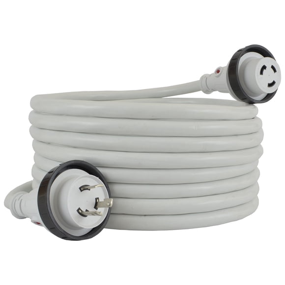 Conntek 17101-025RE Marine Shore Power 30 Amp Cable con indicador de luz (blanco 25 pies)