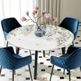 thumbnail image 5 of Elastic Fitted Round Tablecloth, Green Eucalyptus Leaves Waterproof Stretch Table Cover for 55"-60" Tables, Spring Floral Weeping Farmhouse Washable Outdoor Tablecloths for Patio, Picnic, Camping, 5 of 9