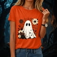 thumbnail image 2 of mgoYE Women Halloween Tshirts Halloween Printed Short Sleeve T Shirts, Pumpkin Woman Shirts(Orange,S), 2 of 8