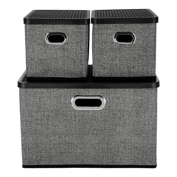 Cajas De Almacenamiento Select Home Home Negro Set 3