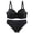 Black, variant on Women Floral Lace Underwear Set Bra and Mid Rise Briefs with Bow Detail Adjustable Straps Everyday Matching Underwear