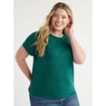 thumbnail image 5 of Free Assembly Women's Short Sleeve Crew Neck Ringer T-shirt, 5 of 7