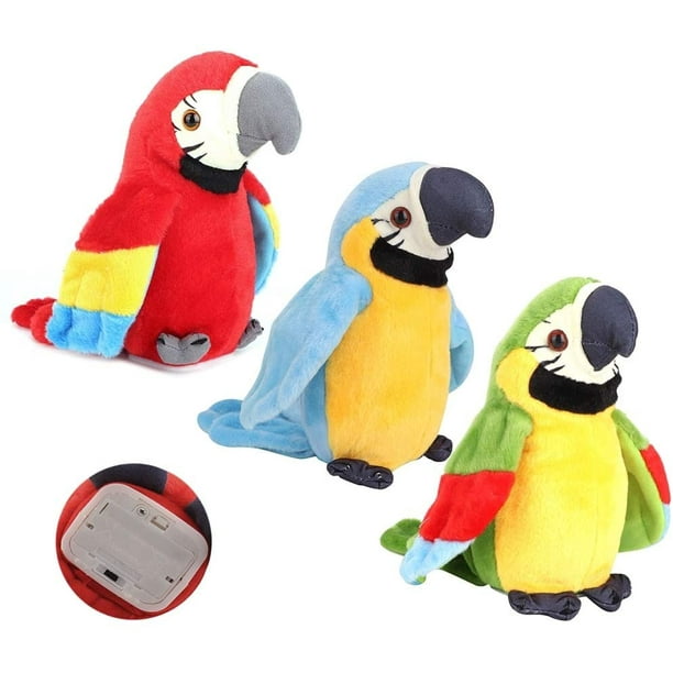 Greswe Talking Parrot Toy Interactive Plush Toy Repeat What You Say Talking Plush Bird Parrot Bird Plush Toys Stuffed Animals Toys Red