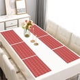 thumbnail image 2 of Red Christmas Folk Pattern Summer Placemats Table Placemats Set Of 6-Linen Kitchen Washable Placemats Table Mats 11.8"x17.7" Non-Slip Heat Resistant, 2 of 5