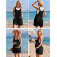 thumbnail image 5 of Ekoauer Short Overalls Women Ribbed Knit Loose Romper Sleeveless Beach Maternity Clothes with Side Pocket, 5 of 7