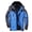 Blue, variant on Admvng Mens Rain Jacket Color Blocked Long Sleeved Detachable Hooded Zipper Cardigan Outdoor Waterproof Workwear Jacket, Size L-5XL