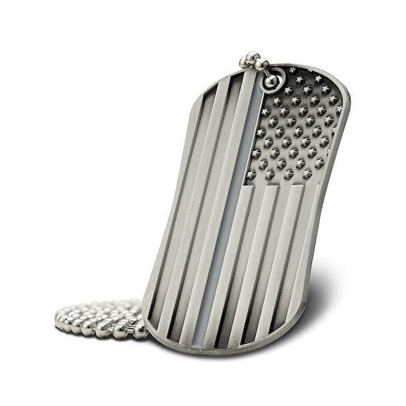 Thin Gray Line Corrections Officer Dog Tag Necklace-Deuteronomy 31:6 by Shields of Strength