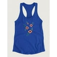 thumbnail image 3 of Vintage Flower Embroidery Racerback Tank Women -Image by Shutterstock, Female Medium, 3 of 4