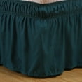 thumbnail image 2 of suxuMhao Ruffled Wrap Around Elastic Bed Skirt Queen Size, Dark Green - 60×80 Inch Mattress Fit with 15 Inch Drop, 1 Piece Bedding Skirt for Bedroom Decor​,Soft Dust-Proof Bed Skirt, 2 of 3