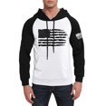 thumbnail image 3 of GIPQJK Mens Graphic Hoodies Merican Flag Design Hooded Sweatshirts Big and Tall Patriotic Pullover Tops Usa Flag Multicolor Panel Hoodies Sweatshirts with Pockets,White 2XL, 3 of 6