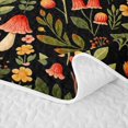 thumbnail image 5 of Homewish Watercolor Botanical Mushroom Quilt King,Boho Fungus Plant King Coverlet Set,Black Reversible,3 Pieces, 5 of 7