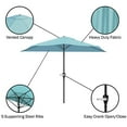 thumbnail image 3 of Pure Garden 50-145-B 9' Half Round Patio Umbrella, Blue, 3 of 9