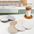 thumbnail image 3 of 10 pzs Posavasos Para Cafe Mesa Tejido A Mano Lab.G, Beige solido, 3 of 5