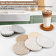 thumbnail image 3 of 10 pzs Posavasos Para Cafe Mesa Tejido A Mano Belug, Beige solido, 3 of 5