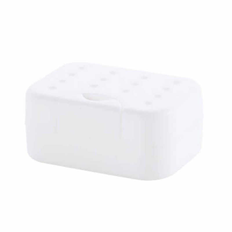 1Pc Portable Travel Rectangular Soap Dish Plastic Waterproof Lock Leak