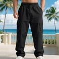 thumbnail image 6 of Qulqfy Stretch Pants Men Elastic Waist Baggy Black Cargo Chinos Twill Holiday Straight Leg Pants Pants for Men XL, 6 of 9