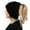 Black, variant on HOMEYA High Messy Bun Beanie Hat with Ponytail Hole Winter Warm Knit Soft Ski Skull Cap, Multicolor