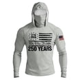 thumbnail image 5 of Zimjoy 4th of July Fishing Shirts for Men Patriotic America Flag Long Sleeve Shirt UPF 50+ UV Sun Protection Hoodie Tops Light Gray M, 5 of 5