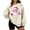 Beige, variant on Women's Christmas Santa Bubble Gum Print Sweatshirt Cozy Fleece-Lined Crewneck Pullover with Pink Sunglasses Graphic, Festive Holiday Casual Top Pink