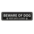 thumbnail image 2 of Tnobhg Beware of Dog Sign Paw Print Keep Gate Closed Sign Durable Aluminum Dog Warning Sign for Home Outdoor, 2 of 7