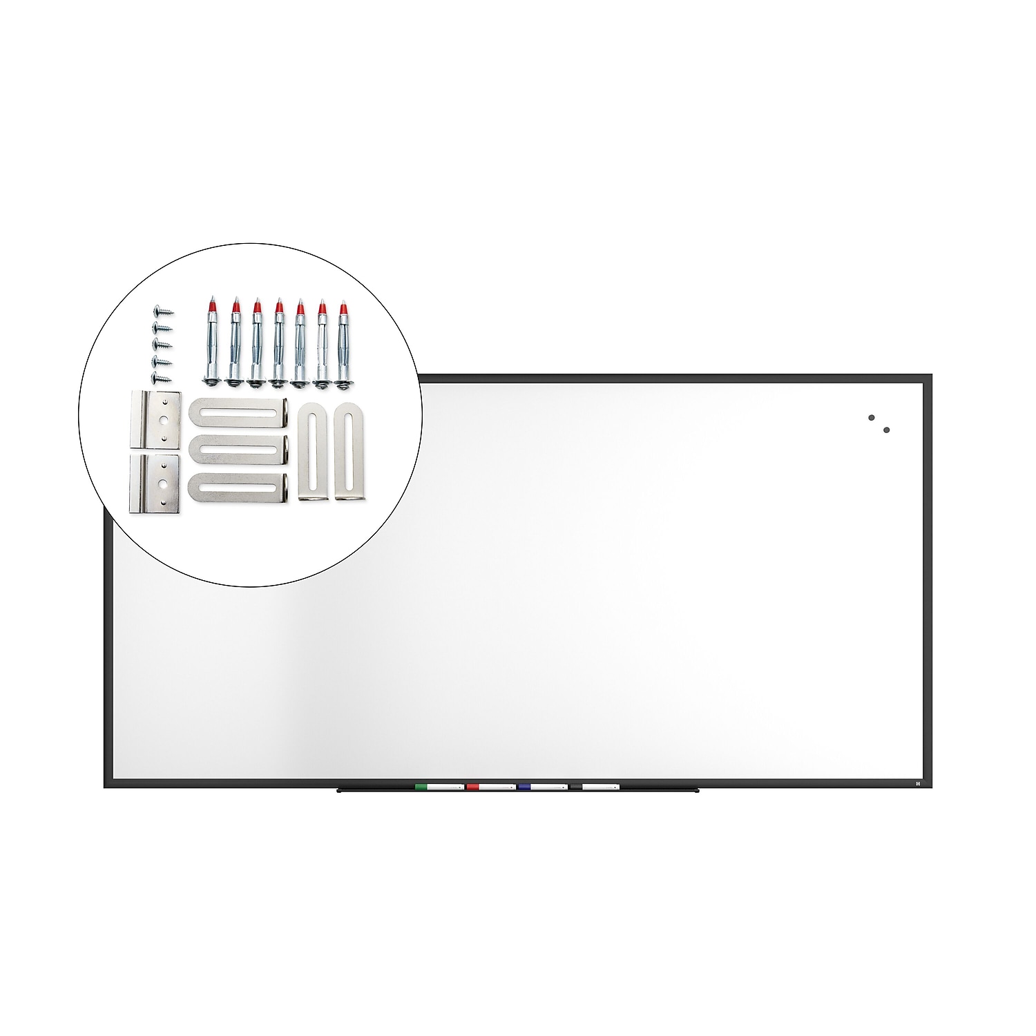 Staples TRU RED Magnetic Porcelain Dry Erase Board Black Frame 8' x 4' (TR61191)