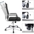 thumbnail image 5 of Home Office Chair Ribbed, Modern Leather Conference Room Chairs, Ergonomic Office Desk Chair, High Back Executive Computer Chair, Adjustable Swivel Chair with Arms (Black), 5 of 8