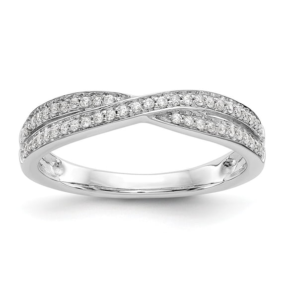 14K White Gold Ring Band Engagement Diamond Round Wedding