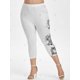 thumbnail image 4 of Plus tamaño de impresión recortada Leggings Rosegal Leggings de talla grande, 4 of 5