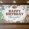 thumbnail image 6 of Western Themed Happy Birthday Banner for Boys Decorative Background with Cowboy Elements Party Supplies Photography Props Backdrop Decors, 6 of 7