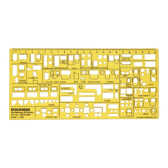 Traceease House Plan,Interior Design & Furniture Templates for Kitchen/Bed/Bath-Drafting Tools-Sanitation & Kitchen Stencils