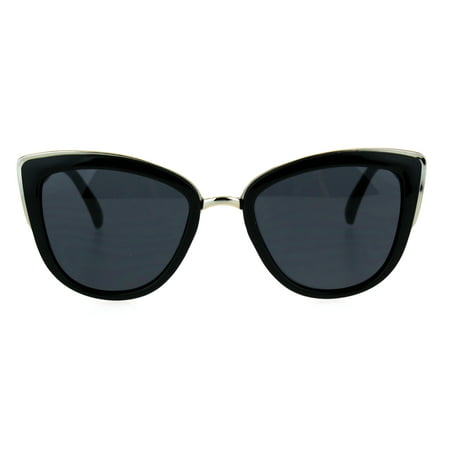 Womens Gothic Retro Oversize Cat Eye Fashion Sunglasses All Black