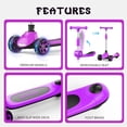thumbnail image 2 of Kids Kick Scooter with Adjustable Handlebars, Removable  & Lighted Wheels for Ages 3-12, 2 of 7