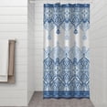 thumbnail image 2 of Blue Ethnic Floral Border Pattern Shower Curtain 36"x72" ,Bathroom Decorative Shower Curtains Set with 12 Hooks,Modern Waterproof Washable Shower Curtain, 2 of 6
