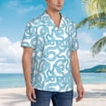 thumbnail image 5 of Daiia Blue Snake Hawaiian Shirt for Men Gentle Cotton Regular Short Sleeve Casual-Small, 5 of 9