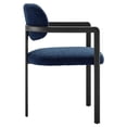 thumbnail image 3 of Maklaine Contemporary Open Back Design Dining Chair in Black Navy, 3 of 10