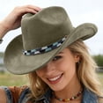 thumbnail image 2 of OJSFQUFP Cowboy Hat for Women and Men with Shapeable Wide Brim Cattleman Western Hats for Cowboys, 2 of 5