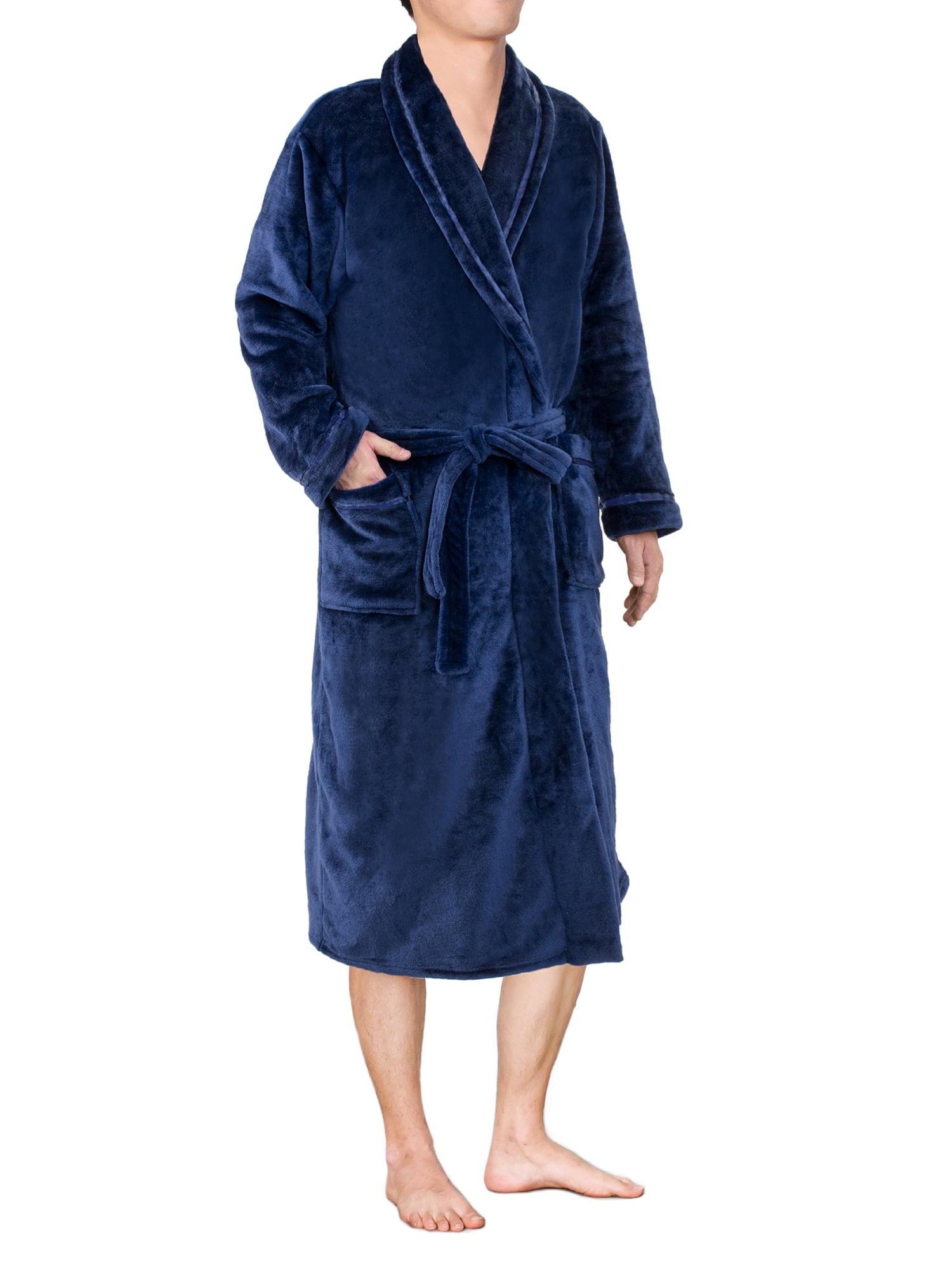 PAVILIA Mens Plush Fleece Robe with Shawl Collar Soft, Warm