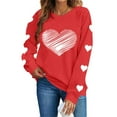 thumbnail image 2 of ICHUANYI Valentines Crewneck Pullover Shirts Women Long Sleeve Love Heart Sweatshirts Graphic Lover Gift, 2 of 8