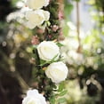 thumbnail image 4 of Balsa Circle 6 feet Cream Garland Silk Peony Flowers Leaves Wedding Party Bouquets Centerpieces, 4 of 6